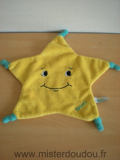 Doudou Etoile Pampers Jaune bleu 