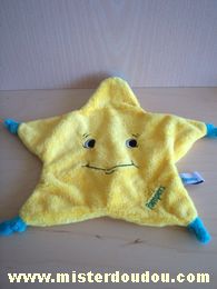 Doudou Etoile Pampers Jaune noeuds bleus 