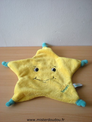 Doudou Etoile Pampers Jaune turquoise 