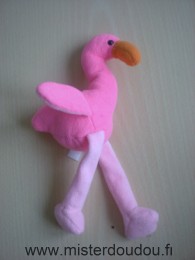 Doudou Flament rose - Marque non connue - Rose bec orange 