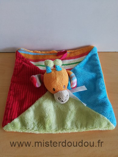 Doudou Fourmi Happy horse Rouge bleu vert dessous orange 