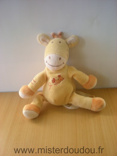 Doudou Girafe Amtoys Jaune oiseau 