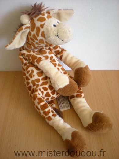 Doudou Girafe Anna club plush Beige taches marrons 