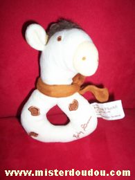 Doudou Girafe Anna club plush Blanc taches marrons écharpe marron Baby sam