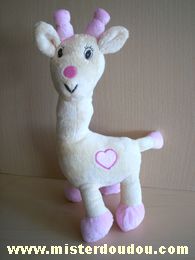 Doudou Girafe Arthur et lola Jaune rose 