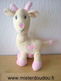 Doudou Girafe Arthur et lola Jaune rose 