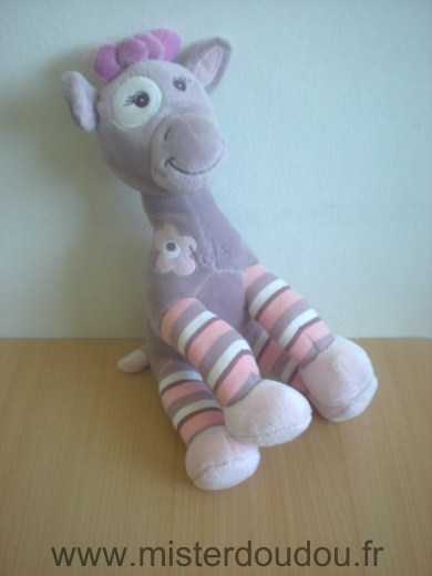 Doudou Girafe Arthur et lola Lola rose 