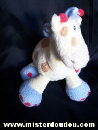 Doudou Girafe Baby gund Ecru / marron / bleu / rouge 