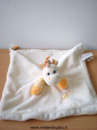 Doudou Girafe Baby nat Jaune orange 