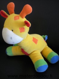 Doudou Girafe Baby sun Jaune rouge bleu vert Musical quand on tire sur la queue

grand modèle