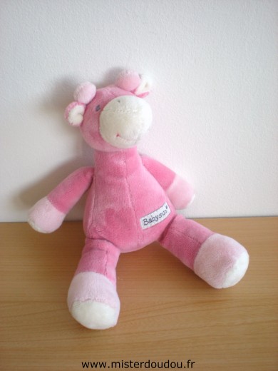 Doudou Girafe Baby sun Rose 