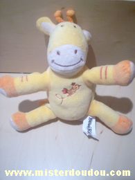 Doudou Girafe Bébérêve Jaune orange 