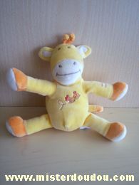 Doudou Girafe Bébérêve Jaune orange 