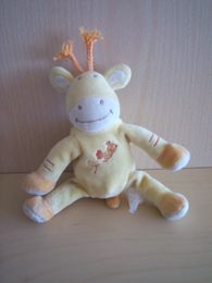 Doudou Girafe Bébérêve Jaune orange 