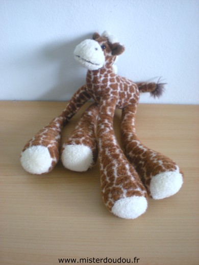 Doudou Girafe Cmp Marron blanc longues pattes 