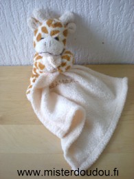 Doudou Girafe Credit mutuel Ecru taches marrons mouchoir ecru credit mutuel 