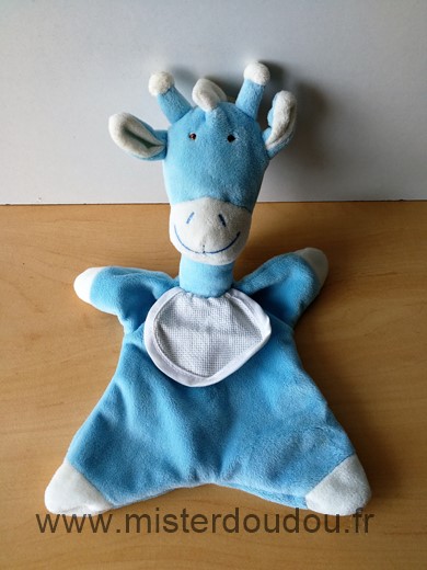 Doudou Girafe Dmc Bleu bavoire a broder 