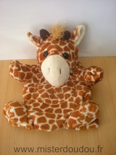 Doudou Girafe Histoire d ours Ecru taches marron Tres bon etat general tissus des oreilles un peu use