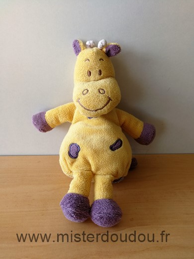 Doudou Girafe Influx Jaune violet 