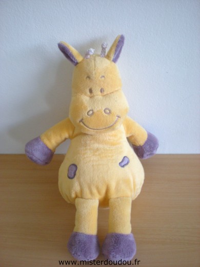 Doudou Girafe Influx Jaune violet 