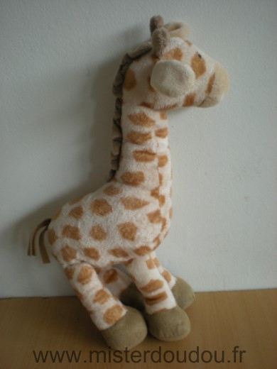 Doudou Girafe Jacadi Ecru taches beiges 