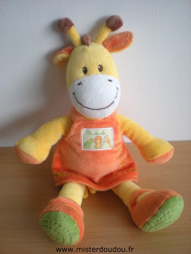 Doudou Girafe Kiabi baby Jaune robe orange ma petite tribue kitchoun 