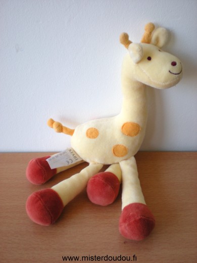 Doudou Girafe Kiabi baby Jaune taches oranges 