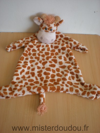 Doudou Girafe Kimbaloo Ecru taches marron 