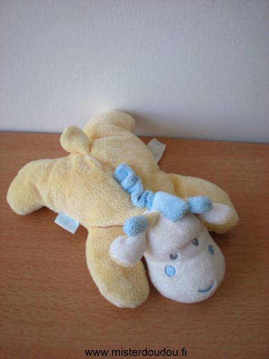 Doudou Girafe Kimbaloo Jaune blanc bleu 