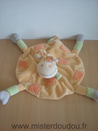 Doudou Girafe Kimbaloo Jaune orange vert 