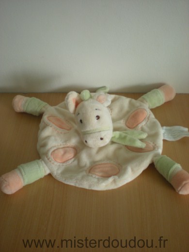 Doudou flat koala TIGEX yellow-green diamond 40 cm - SOS doudou