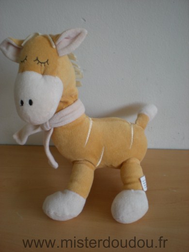 Doudou Girafe L dake Beige blanc 