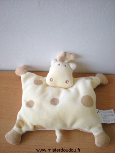 Doudou Girafe - Marque non connue - Jaune taches marron 