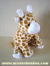 Doudou Girafe Maxita Jaune taches marrons Billes noires pour les yeux