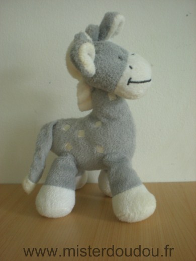 Doudou Girafe Milly Gris blanc 