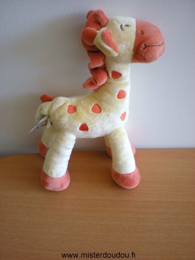 Doudou Girafe Mots d enfants Jaune orange 