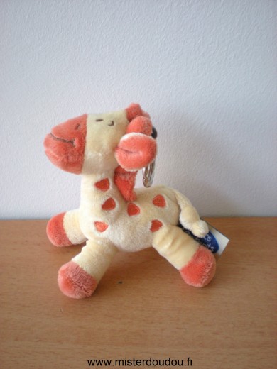 Doudou Girafe Mots d enfants Jaune orange Attention c'est un doudou porte clé