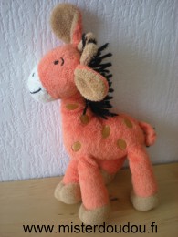 Doudou Girafe Mots d enfants Orange marron 