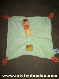 Doudou Girafe Moulin roty Vert jaune orange Collection les loustics