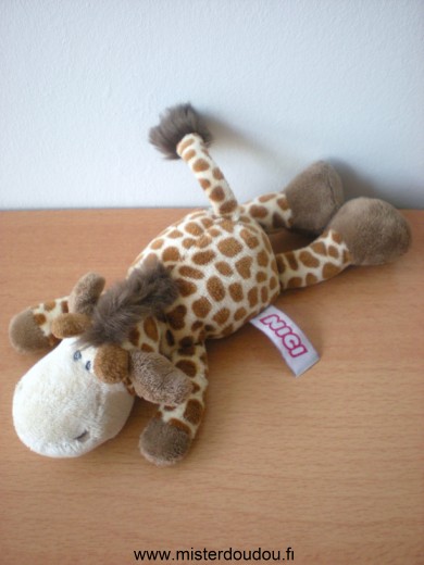 Doudou Girafe Nici Jaune taches marron 