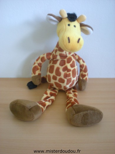 Doudou Girafe Nici Marron  jaune 