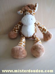 Doudou Girafe Nicotoy Beige blanc taches marrons 