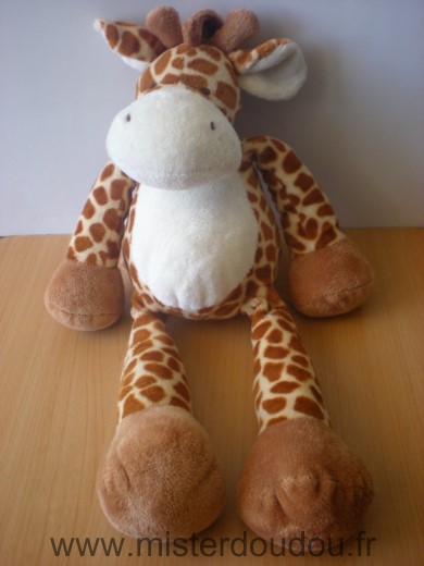 Doudou Girafe Nicotoy Blanc marron 