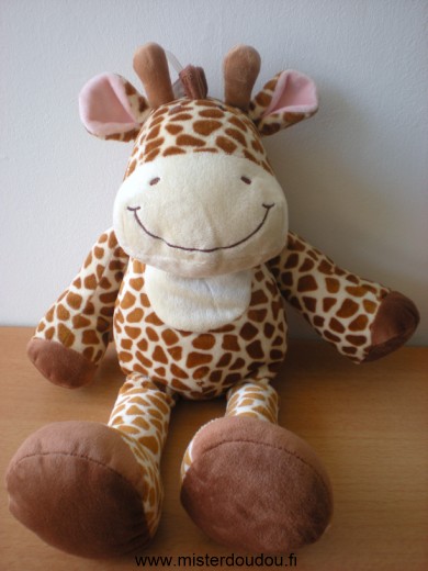 Doudou Girafe Nicotoy Ecru taches marron 