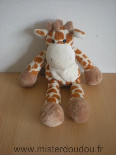 Doudou Girafe Nicotoy Ecru taches rousses 