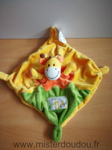 Doudou Girafe Nicotoy Jaune vert orange ma petite tribu 