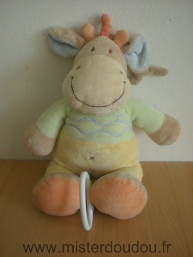 Doudou Girafe Nicotoy Vert jaune 