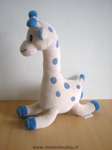 Doudou Girafe Novalac Beige bleu 
