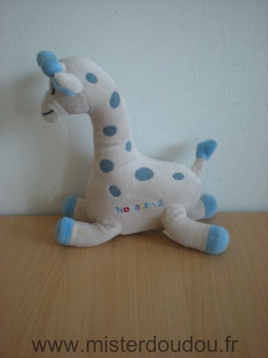 Doudou Girafe Novalac Beige bleu 