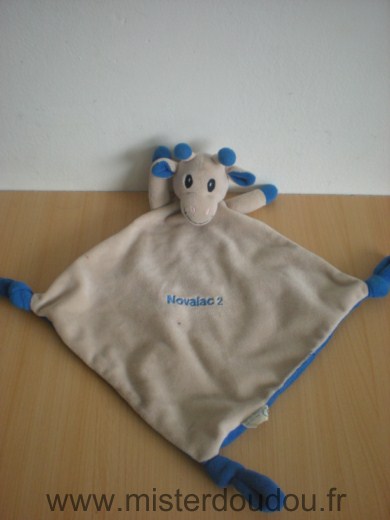 Doudou Girafe Novalac Beige bleu 